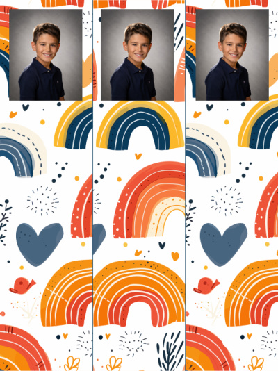 Planche 3 marque-pages - Arc-en-ciel orange