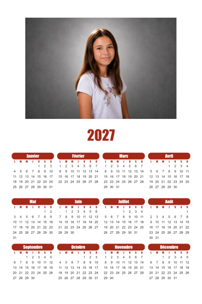 Calendrier 2027 V - Sobre brique