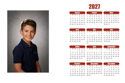 Calendrier 2027 H - Sobre brique