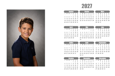 Calendrier 2027 H - Sobre gris