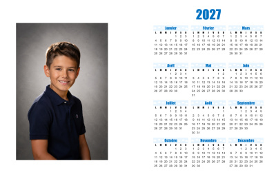 Calendrier 2027 H - Nuage bleu