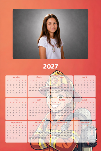 Calendrier 2027 V - Pompier fille