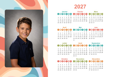 Calendrier 2027 H - Vagues multicolores