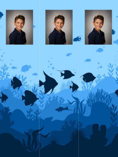 Planche 3 marque-pages - Poissons