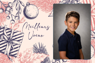 Carte de vœux - Meilleurs vœux botanique (photo portrait)