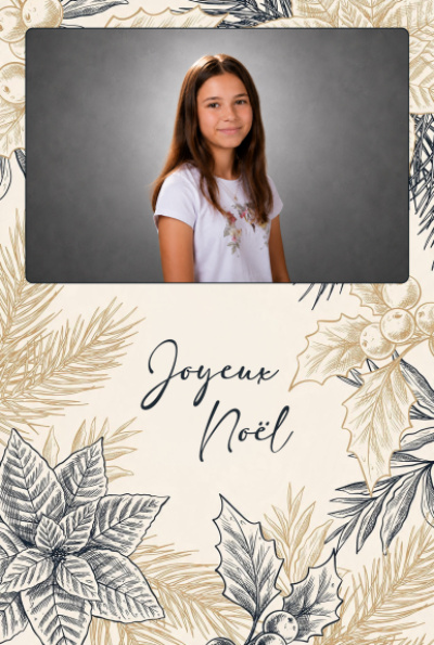 Carte de vœux - Joyeux Noël botanique (photo paysage)
