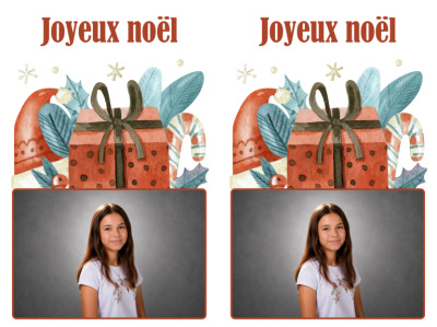 Planche 2 cartes de vœux - Cadeau de Noël (photo paysage)