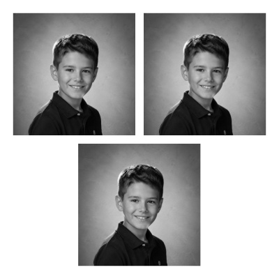 Planche 20x20 - 3 photos carrées n&b