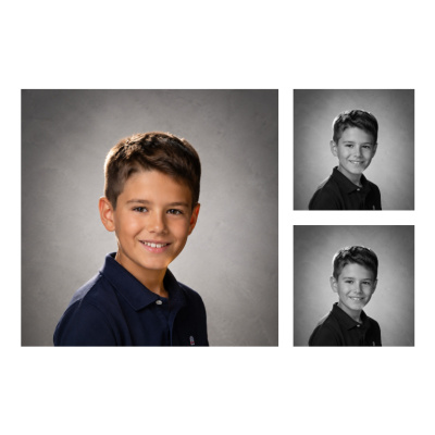 Planche 20x20 - 1 photo 12x12, 2 photos 5,5x5,5 (2 n&b)