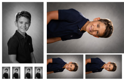 Planche 20x30 - 1 photo 10x15, 1 photo 19x13, 2 photos 9x6, 4 photos 2x3 (5 n&b)